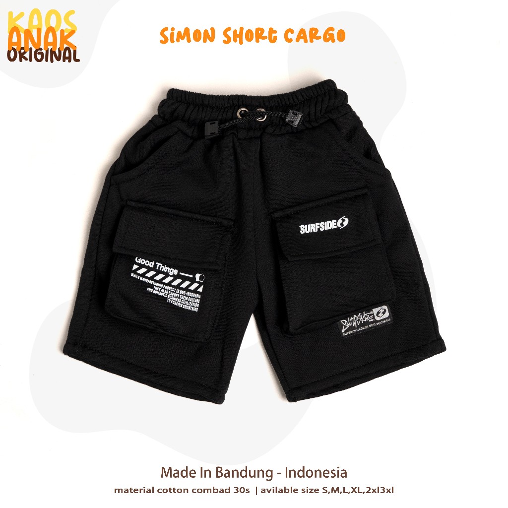CELANA ANAK CARGO PENDEK SAKU DEPAN 2-14 TAHUN BAHAN FLEECE KAOSANAKORIGINAL