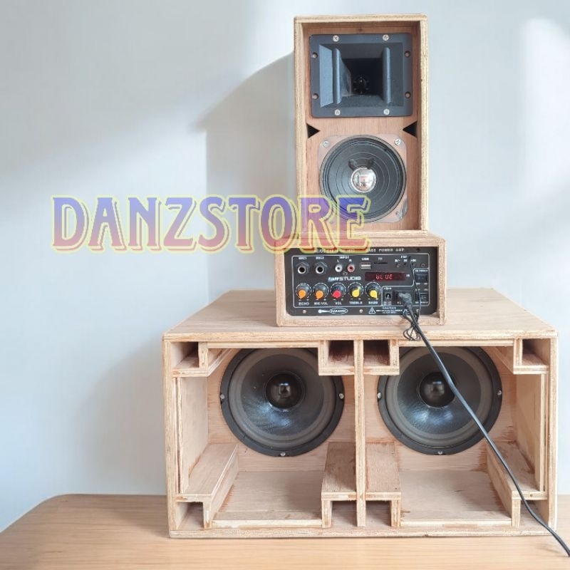 Paket speaker miniatur siap bunyi. PLANAR 6 inch + Middle 4 inch. Miniatur sound horeg kamar