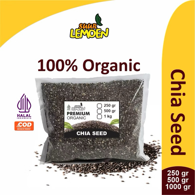 

Biji Chia Seed Organik 250gram & 500gram / Organic Chia Seed Mexico / Black Chia Seeds Murni 100% Organic Untuk Diet