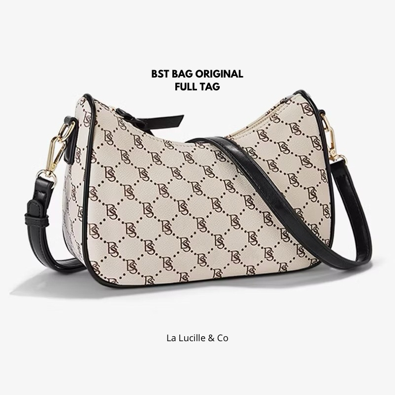 Bostanten Bag  Monogram Hobo Tas pesta kecil tas bahu mewah tas kuliah cocok semua acara serbaguna