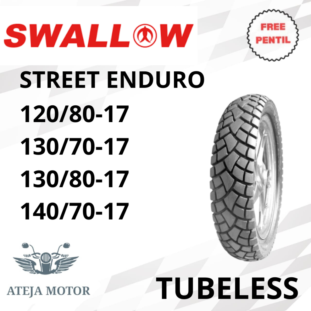 SWALLOW Street Enduro 120/80 130/80 130/70 Ring 17 Tubeless Ban Motor Ring 17 Ban Motor Dual Purpose