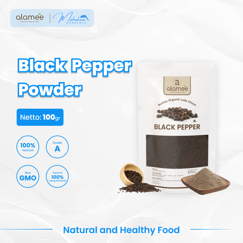 

ALAMEE Bubuk Lada Hitam Black Pepper Powder Bumbu Dapur Instan Blackpepper Ladahitam 100 gr