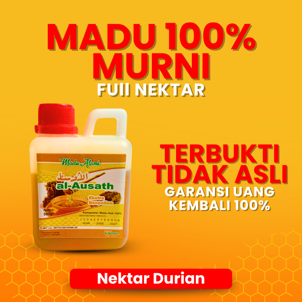 

MADU ASLI AL-AUSATH NEKTAR DURIAN - Madu Murni Asli 100% Original Tanpa Campuran