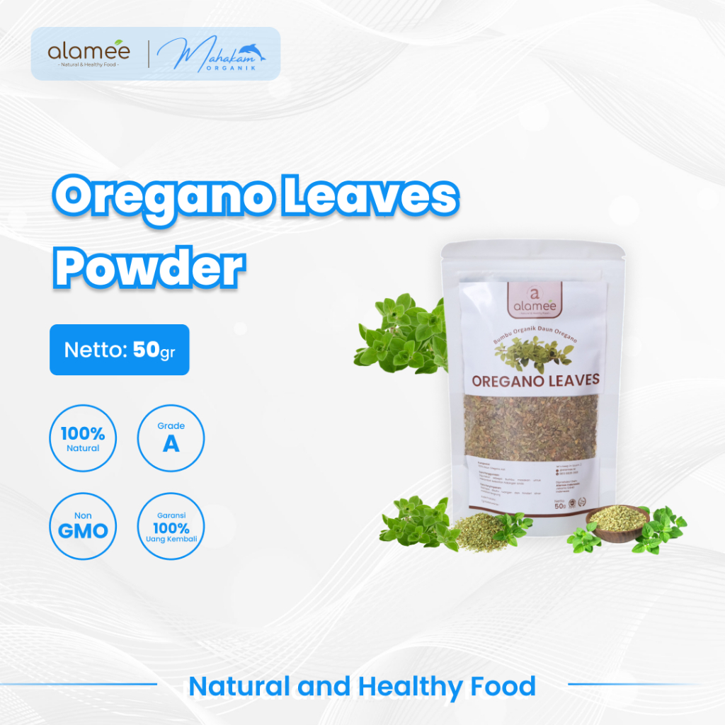 

ALAMEE Daun Oregano Kering Dried Leaves Flakes Garnish Seasoning Bumbu Dapur Organik 50 Gram