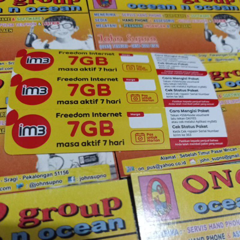 VOUCHER INDOSAT FREENET 7GB 7HARI JATENG (kode via chat/ fisik=>5)