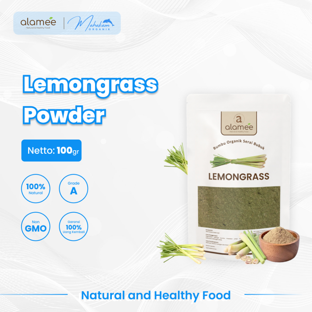 

ALAMEE Sereh Bubuk Bumbu Dapur Instan Lemongrass Powder Organik Serai Masak Seasoning 100 Gram