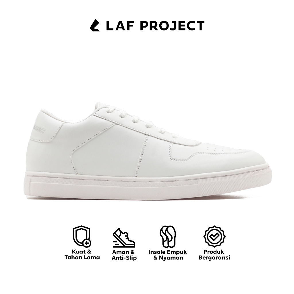 LAF Project - Sepatu Pria Sneakers Putih Polos Casual Original Air Adam