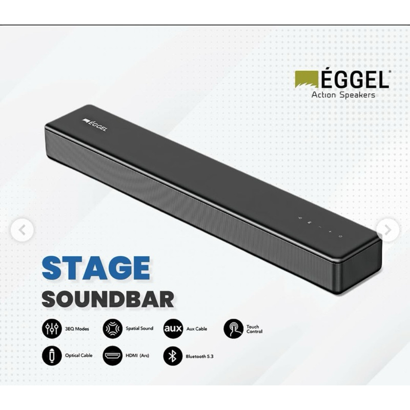 EGGEL Stage SoundBar | Sound Bar with Built In Woofer