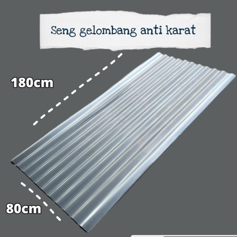 SENG GELOMBANG ANTI KARAT MURAH 180,210,240 LEBAR 80CM