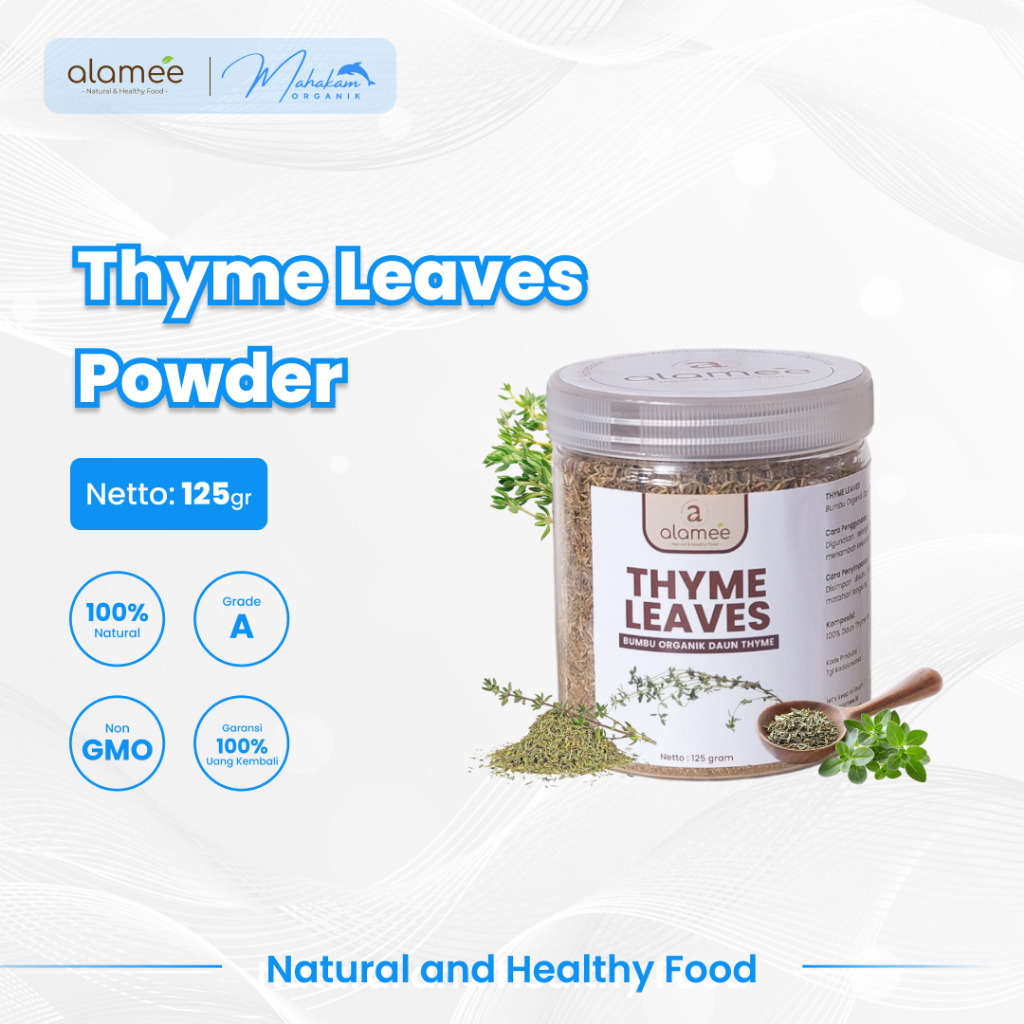 

ALAMEE Thyme Kering Seasoning Daun Timi Bumbu Dapur Organik Garnish Dried Leaves Masak 125gr