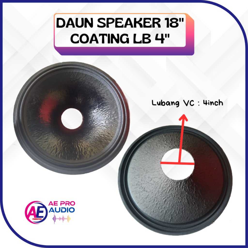 Daun Speaker 18 Inch Coating Lubang Spul 4 Inch