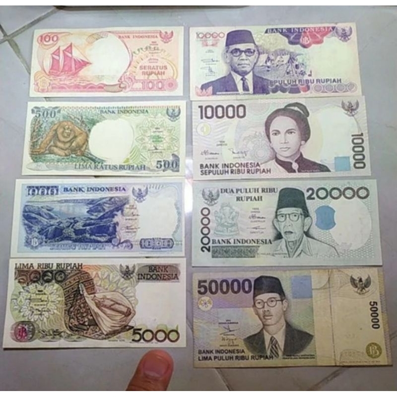 set uang kuno indonesia tahun 90 an