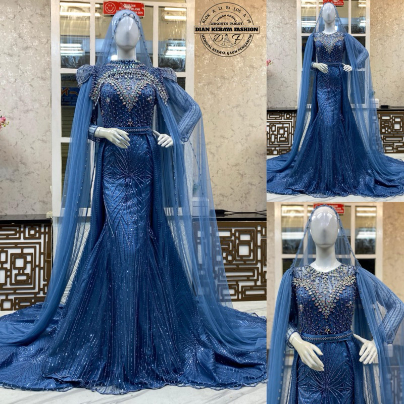 Gaun Pengantin Slim Payet / Gaun Pengantin Wanita / Slim Dress Pengantin Pernikahan / Gaun Pengantin