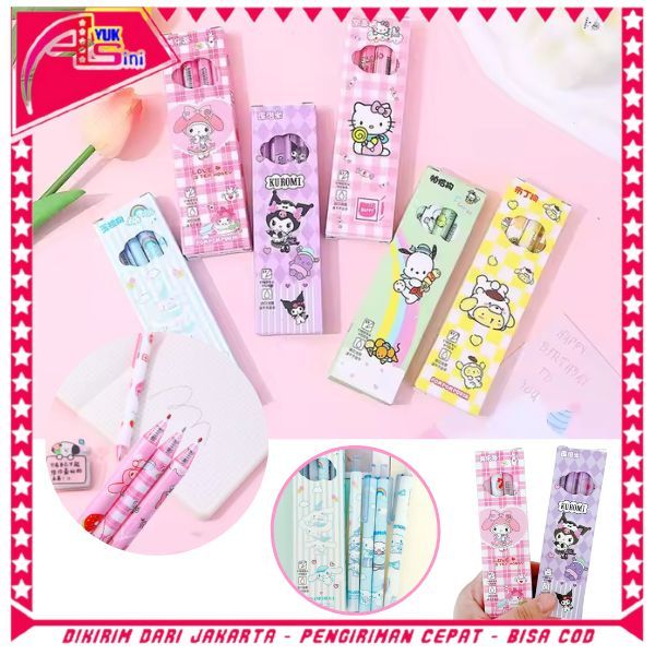 

AS Pena 4in1 Karakter Kartun Series Pulpen Mekanik 0.5mm isi 4pcs Pulpen Gel Warna Hitam Bolpoint