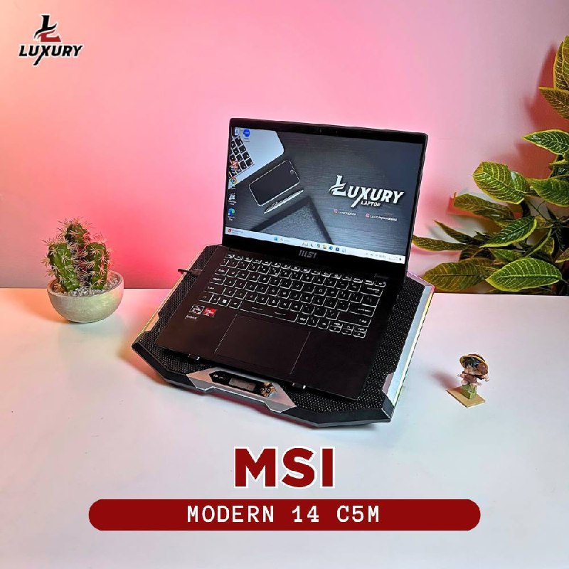 LAPTOP GAMING MSI MODERN 14 C5M SLIM 5 RYZEN 5K SERIES SSD 512GB RAM 8GB DDR4 3200MHZ BACKLIGHT SECO