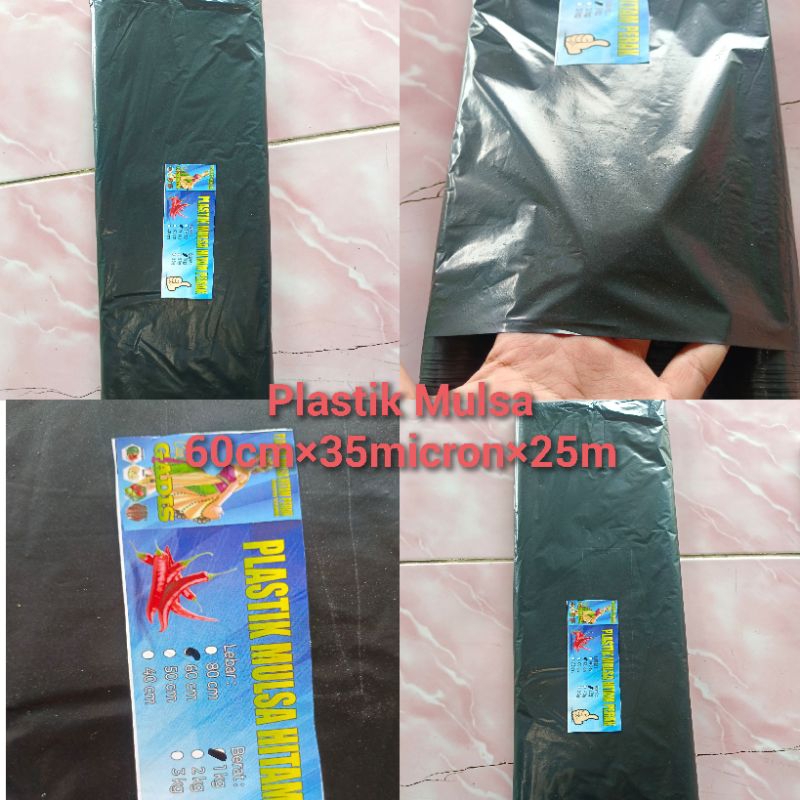 Plastik Mulsa Hitam Perak Cap Gadis/Tembakau 0.35×60cm×25m (1kg)