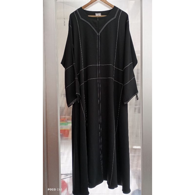 Elmadina Stitch Abaya + FK Nayla delly black mina xs preloved