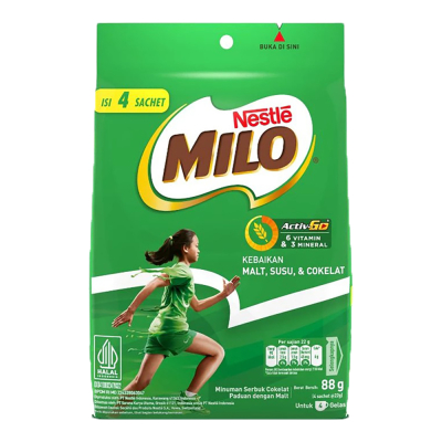 

Milo Activ-Go Susu Cokelat Sachet 4 x 22 g