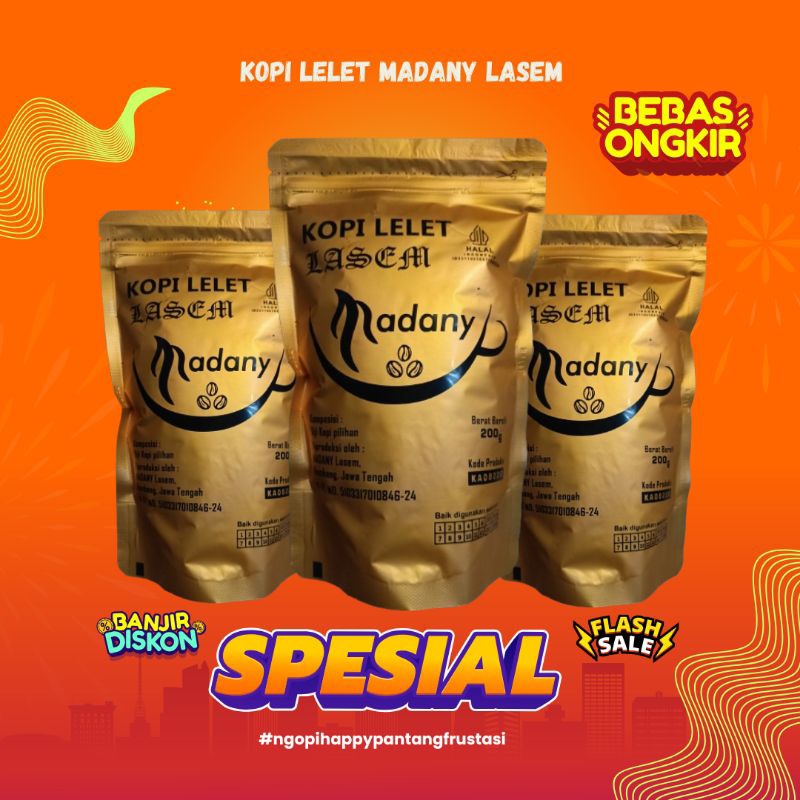 

PROMO TERMURAH BEST SELLER isi 200 gram GOLD Kopi lelet Madany khas Lasem