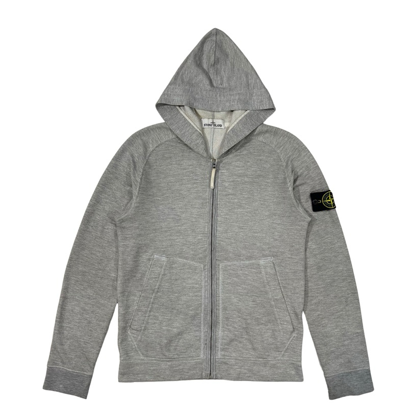 STONE ISLAND ZIP HOODIE GREY