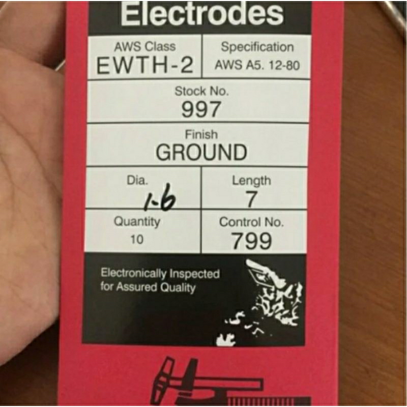 Tungsten Electrodes 1,6 Kawat Las Argon Kawat Stainless