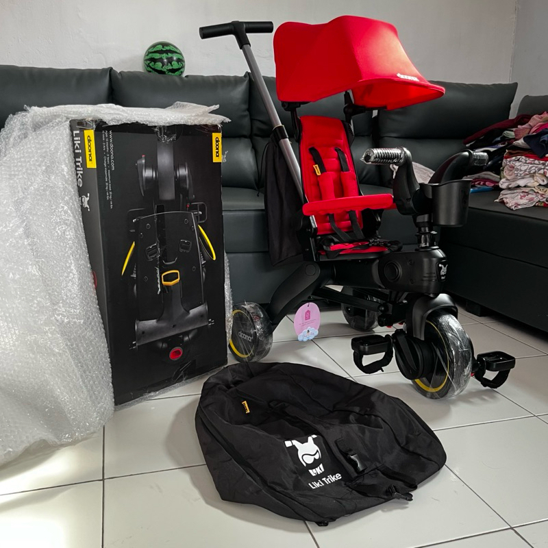 DOONA LIKI TRIKE S3 setara S5 Red Flame sepeda lipat roda tiga anak bayi tricycle travelling prelove