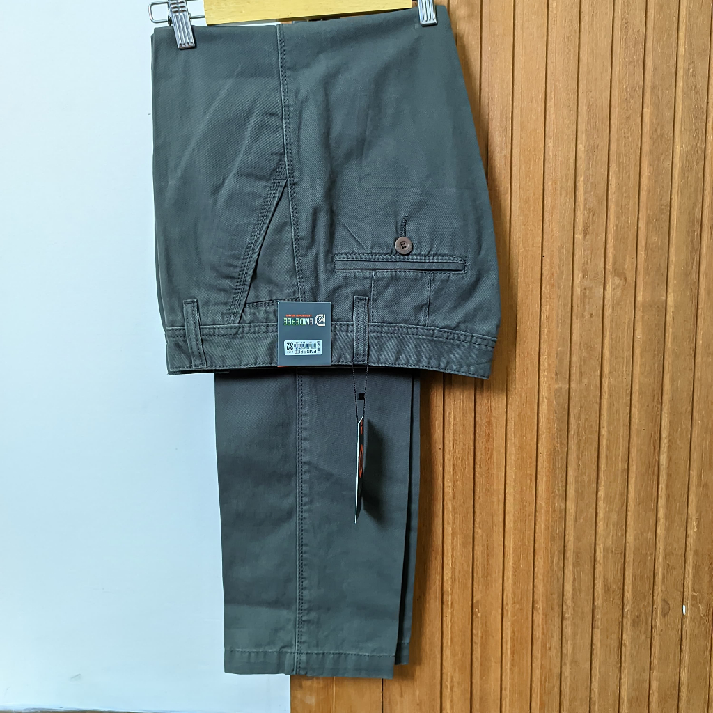 EMDEREE Asli celana panjang kanvas pria emderee nyaman tebal halus tidak melar