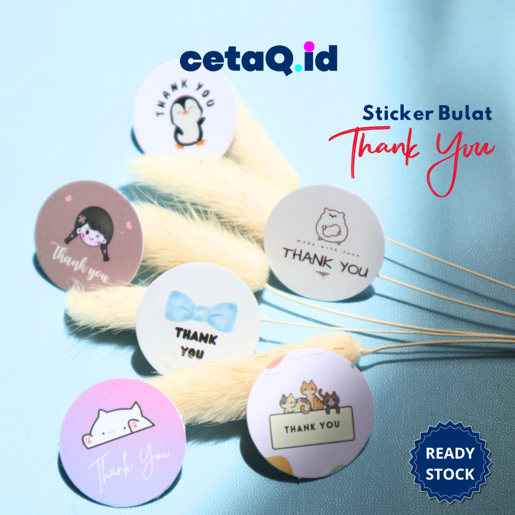 

[Isi 20 pcs] Sticker Thank You Bulat 2,7 cm READY STOCK | Label Stiker Karakter Aesthetic