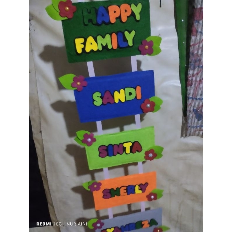 Papan Nama Flanel Keluarga