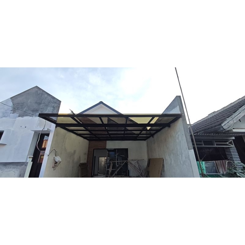 kanopi besi hollow atap solarflat - pasang kanopi besi hollow atap solarflat