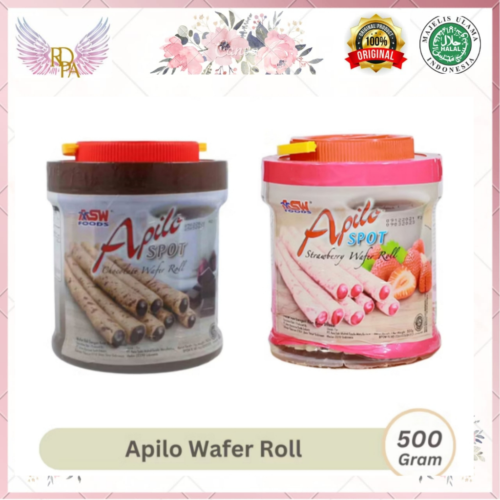 

(SURABAYA) Apilo Spot Wafer Roll Stick Strawberry Dan Coklat 500gr. Asw Foods Apilo Spot 500gr