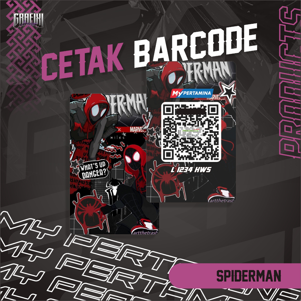 

CETAK BARCODE MY PERTAMINA KARTU PVC TEMA SPIDERMAN CUSTOM 2 SISI
