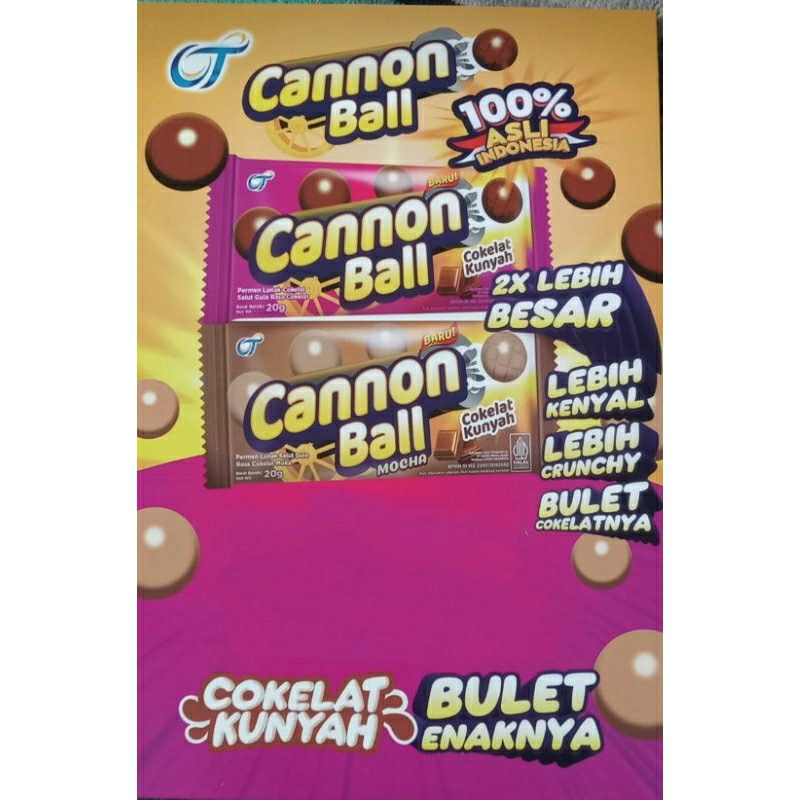 

Cannon Ball Coklat Kunyah - Netto 12 pcs x 20 gr