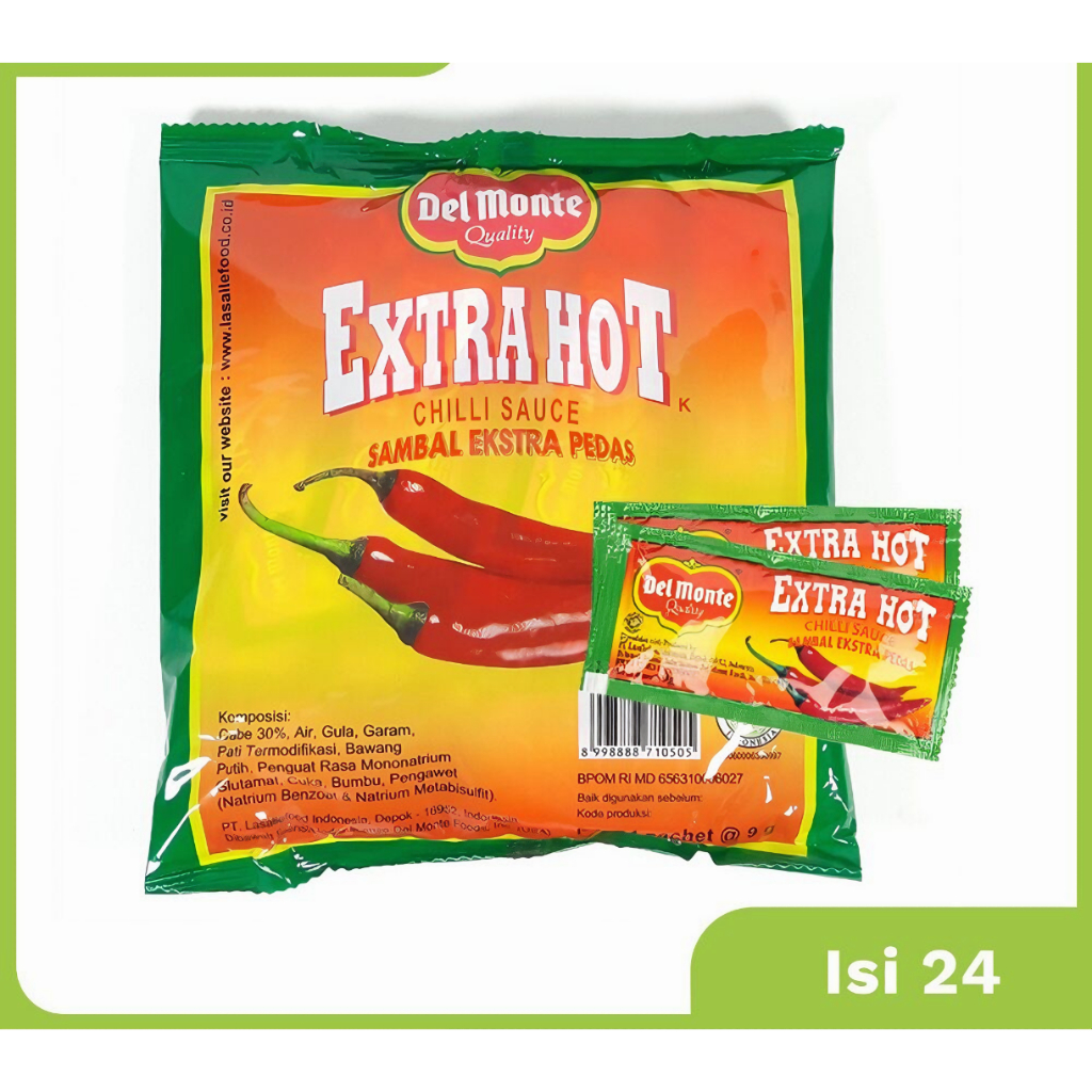

DELMONTE SAMBAL EXTRA PEDAS ISI 24 SACHET x 9 GR