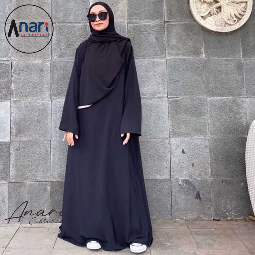 Promo Terbaru (Bisa Cod) Gamis Abaya Polos Wanita Turki Umroh Kekinian / Dress Gamis Muslim Santri