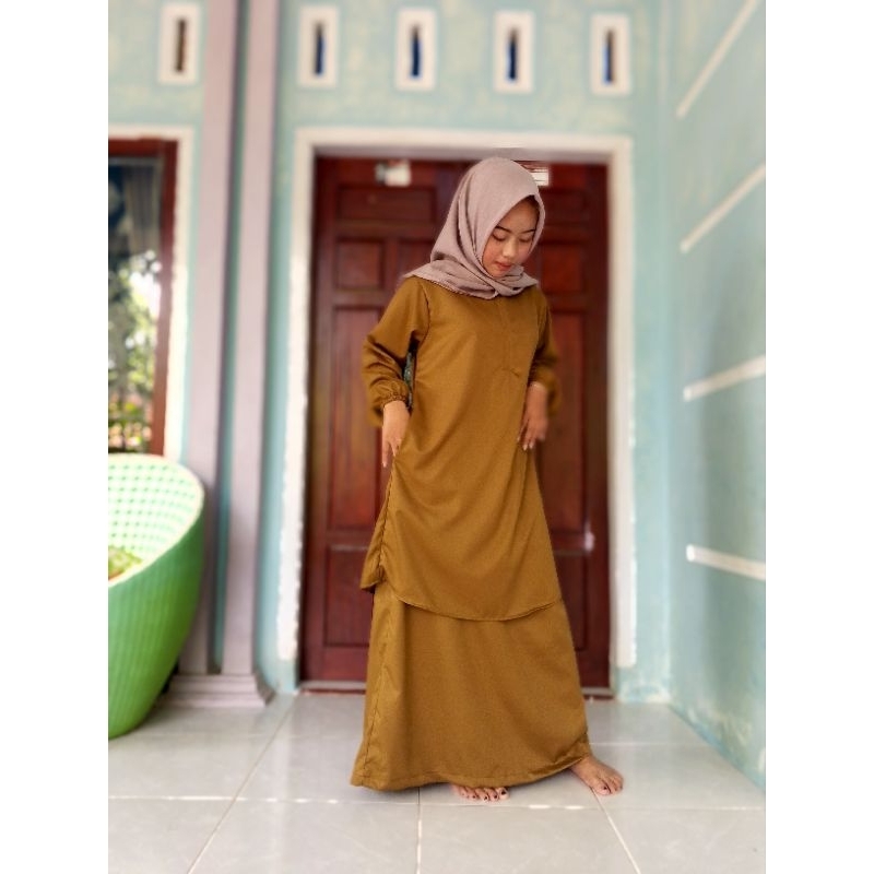 setelan kerja terbaru tunik keki pmda PNS pdh model rok semi A