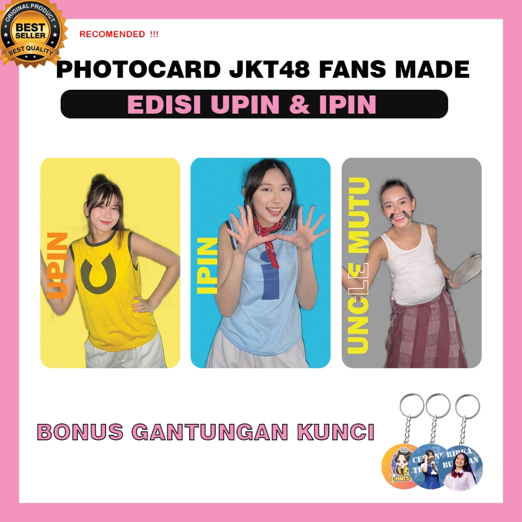 "BELI PHOTOCARD" GRATIS GANTUNGAN KUNCI, PHOTOCARD JKT48 UPIN IPIN 15PCS ,BISA COD LANGSUNG KIRIM...