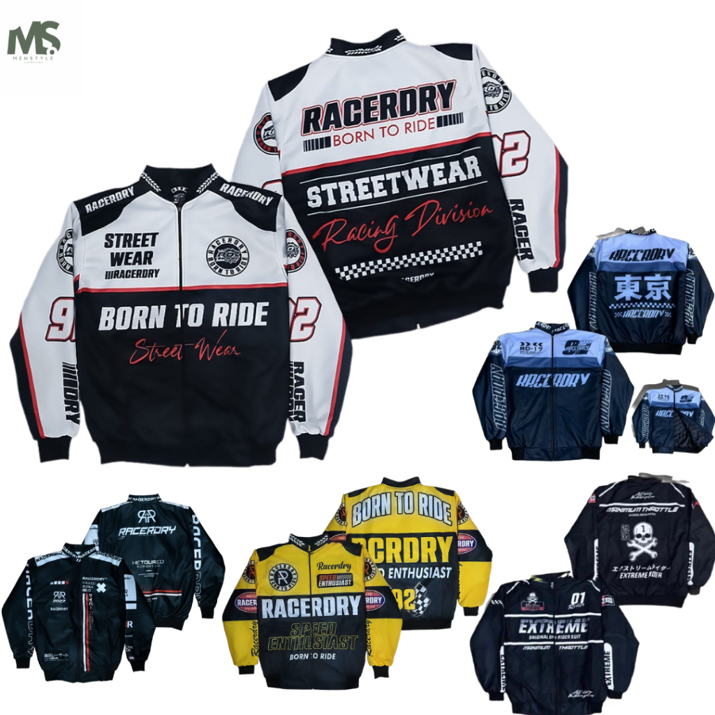 Jaket Nascar Motor Sunmori Printing Pria Wanita Jaket Vintage Racing