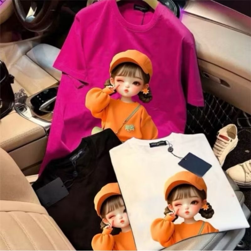 Kaos korea Atasan Branded Kaos Bkk Bangkok Baju Tee Premium Distro Kaos Premium GADIS OREN BW TAS