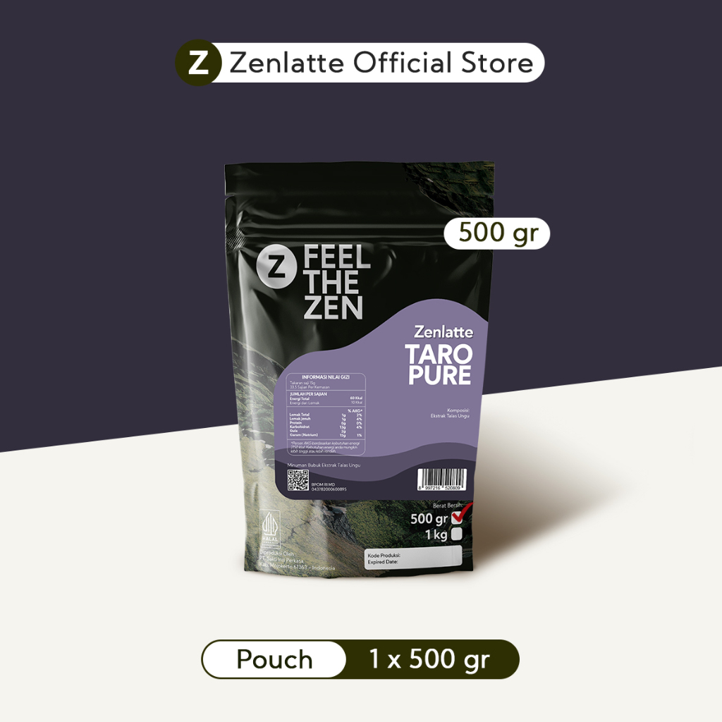 

Zenlatte Taro Pure - Bag 500gr | Taro Pure Powder | Bubuk Taro Pure