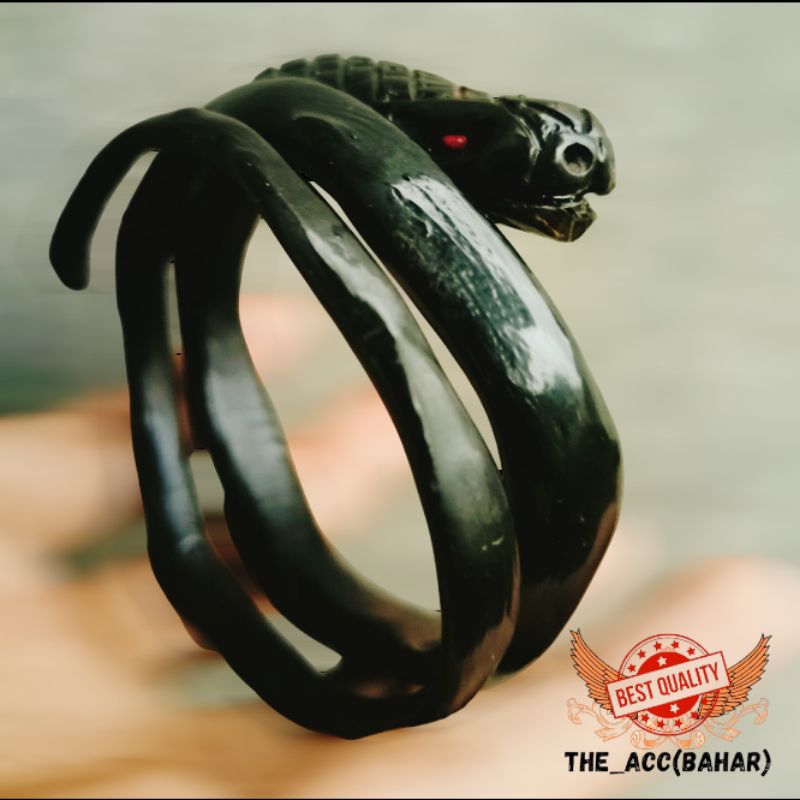 gelang akar Bahar hitam lilit 3 ukir ular berkualitas 100% original