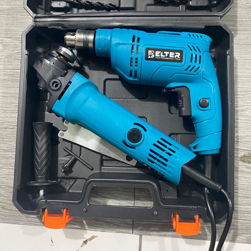 Promo Mesin Gerinda Tangan dan Mesin Bor Listrik 10mm Yukido Set Gerinda dan Bor