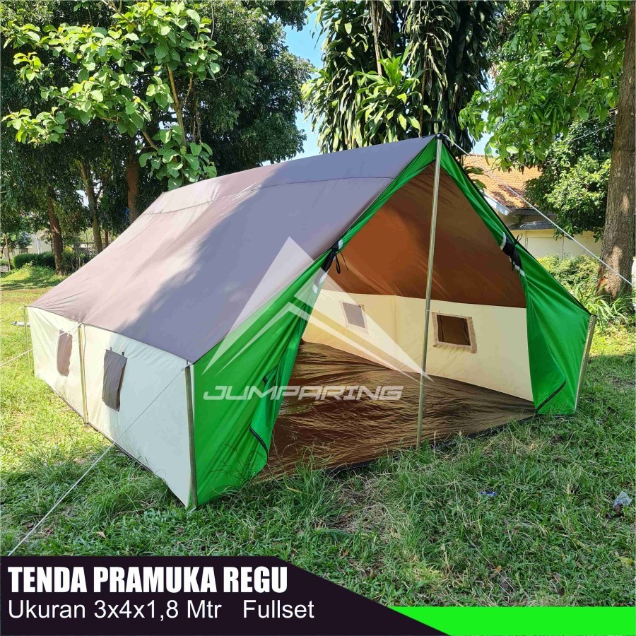 Tenda Pramuka Regu FullSet Plus Alas Dan Tiang Pramuka Kapasitas 8org
