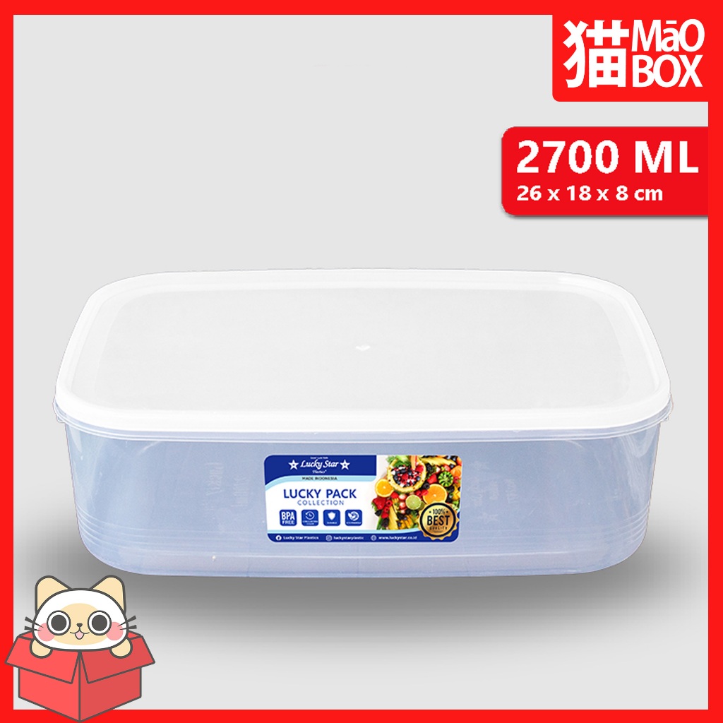 Kotak makan 2700 ml toples plastik lucky pack - MAOBOX