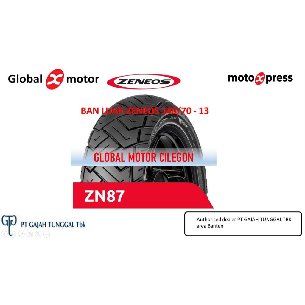 GLOBAL CLG - BAN LUAR IRC ZENEOS TUBELESS MILANO 140/70-13 NMAX