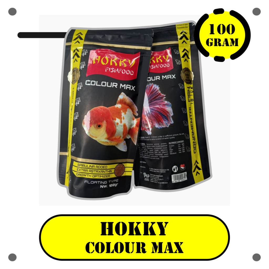 HOKKY Colour Max-100gr Pelet Pakan Ikan Hias Mas Koki