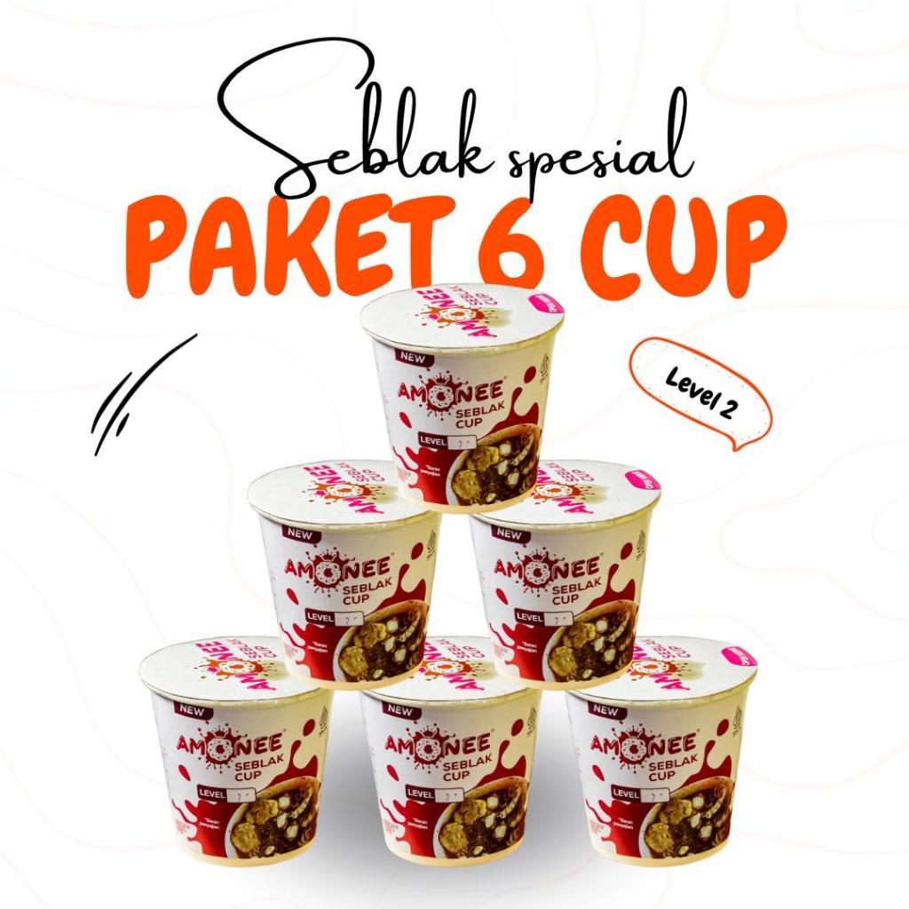

PAKET 6 CUP Seblak Cup Instan Level 10 komplit dengan bumbu dan sambel chili oil seblak instant pedas level