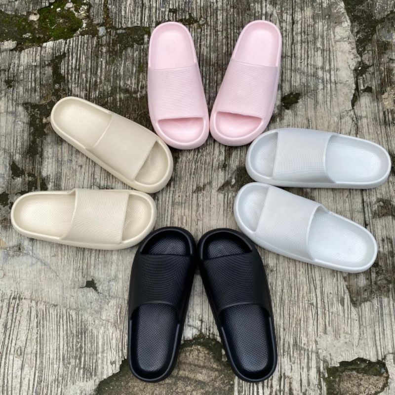 AJS Sandal Wanita Slide Polos Karet EVA POSEE 8035