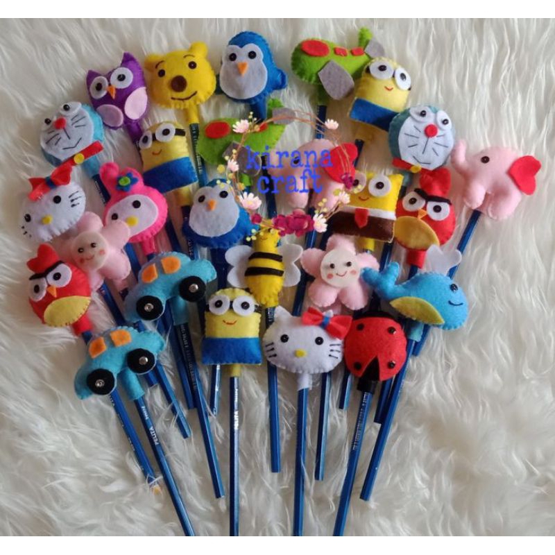 

Aksesoris pencil flanel 12pcs random (Tanpa pensil)