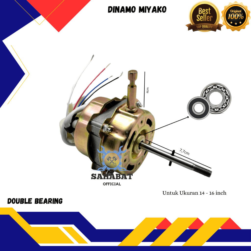 DINAMO KIPAS ANGIN MIYAKO BEARING / MOTOR KIPAS ANGIN DOUBLE BEARING